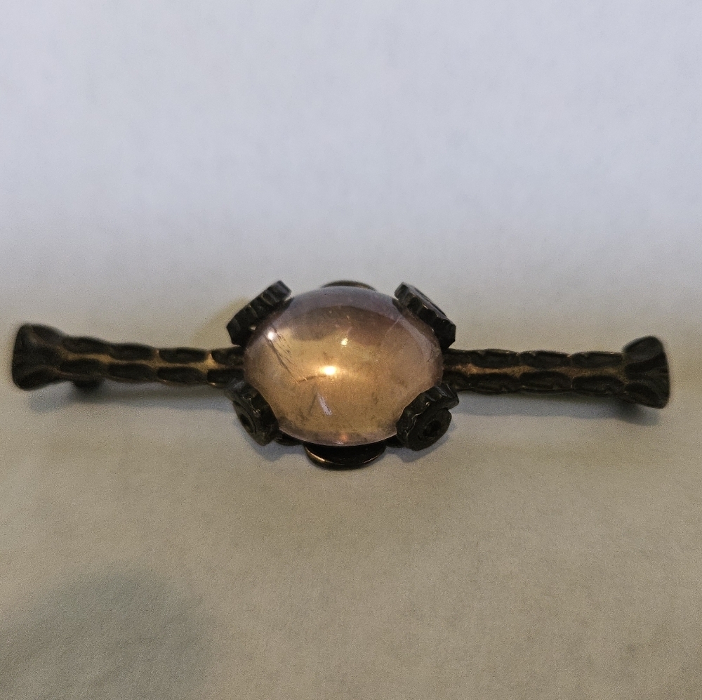 Silver And Rose Quartz Vintage Helmut Von Kleist Brooch